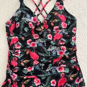 Floral Flamingo Bathing Suit Top